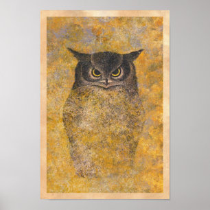 Affiche Katsuda Yukio Hibou art japonais oriental fin