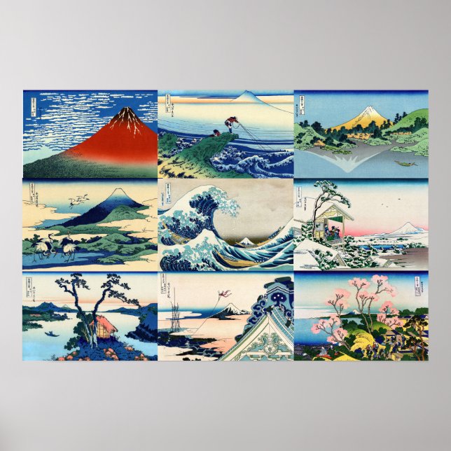Affiche Katsushika Hokusai - 36 Vues de la sélection du Mo (Devant)