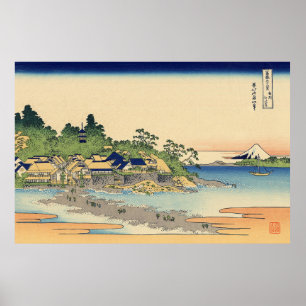 Affiche Katsushika Hokusai Enoshima dans la province de Sa