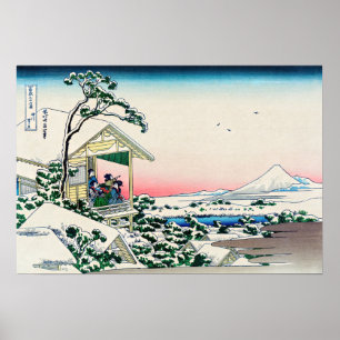 Affiche Katsushika Hokusai - Maison de thé à Koishikawa