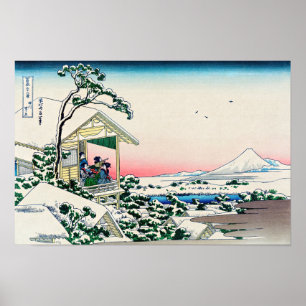 Affiche Katsushika Hokusai - Maison de thé à Koishikawa