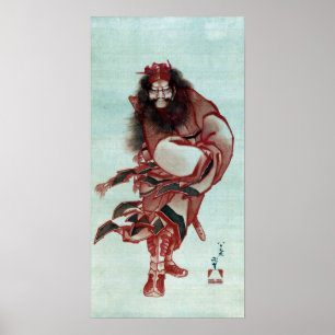 Affiche Katsushika Hokusai Red Shōki, le Demon Queller