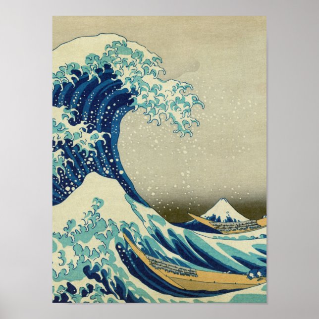 Affiche Katsushika Hokusai - The Great Wave off Kanagawa (Devant)