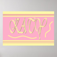 Katy design rose et crème lisse lettrage