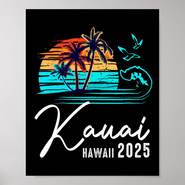 Affiche Kauai Hawaii 2025 Vacances d'été en famille assort (Devant)