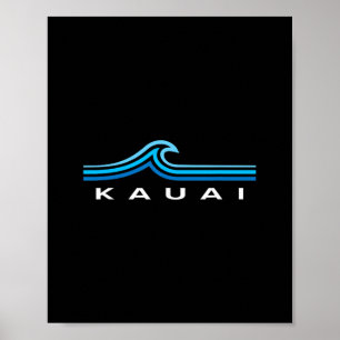 Affiche Kauai Hawaii Vagues Vintage Hommes Femmes Filles G