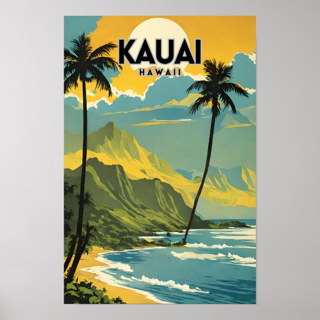Affiche Kauai Nostalgic Travel (Devant)