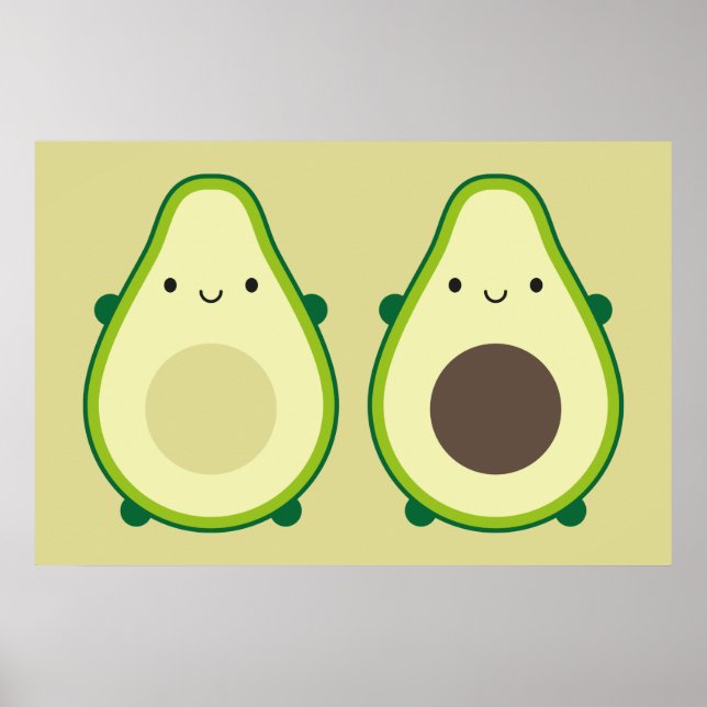 Affiche Kawaii Avocado (Devant)