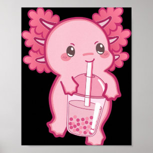 Affiche Kawaii Axolotl Boba Bubble Tea Ado fille enfants J