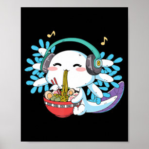 Affiche Kawaii Axolotl Manger Ramen nouilles Anime Kids Bo