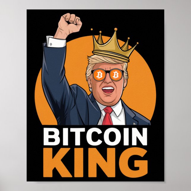 Affiche Kawaii Bitcoin King Trump Crypto Shades Bitcoin Ev (Devant)
