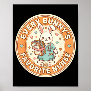 Affiche Kawaii chaque infirmière préférée de lapin de Pâqu