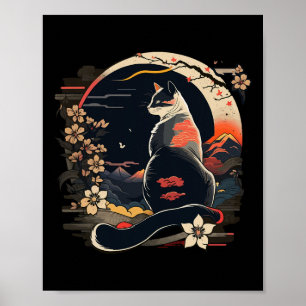Affiche Kawaii Chat Anime Japonaise Rétro Hommes Femmes En