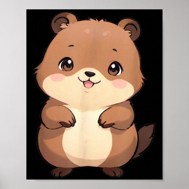 Affiche Kawaii Chibi Marmotte - Panfurware Llc  (Devant)