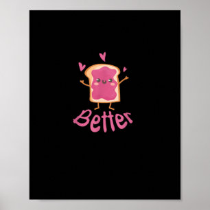 Affiche Kawaii Couple assorti Beurre de Cacahuète Jelly Mi