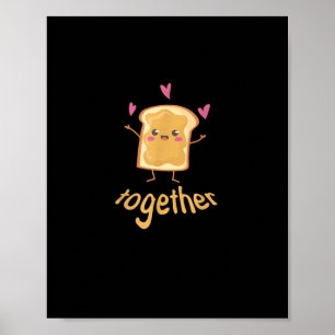 Affiche Kawaii Couple assorti Beurre de Cacahuète Jelly Mi