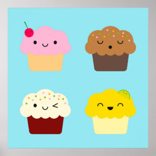Affiche Kawaii Cupcakes