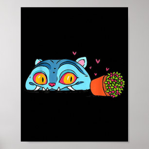 Affiche Kawaii Demon Chat Drôle Anime Otaku Japonais
