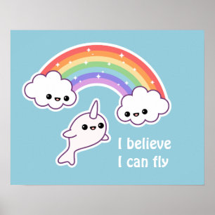 Affiche Kawaii Flying Narwhal