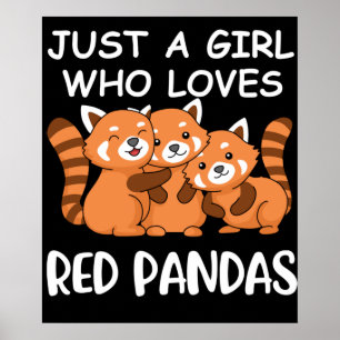 Affiche Kawaii Gift Women Just A Girl Who Loves Red Pandas