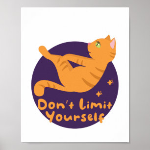 Affiche Kawaii mignon chat orange faisant du yoga pose