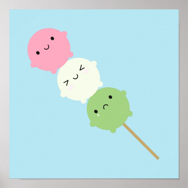 Affiche Kawaii Mochi Dango (Devant)