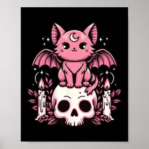 Affiche Kawaii Pastel Goth Cute Chat Chat Déplaisant Skele