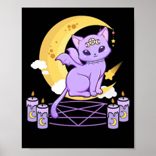 Affiche Kawaii Pastel Goth Cute Chat Noir Déplaisant