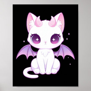 Affiche Kawaii Pastel Goth Déplaisant Cute Démon Witchy ai