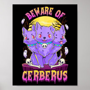 Affiche Kawaii Pastel Goth mignon Chien Déplaisant 3-Tête