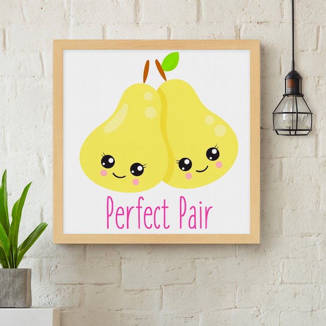Affiche Kawaii Pear Couple Parfait Paire Funny Pun (Créateur téléchargé)