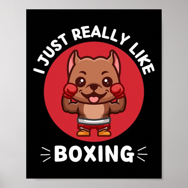 Affiche Kawaii Pitbull J'Aime Vraiment Boxer Kawaii Ae (Devant)