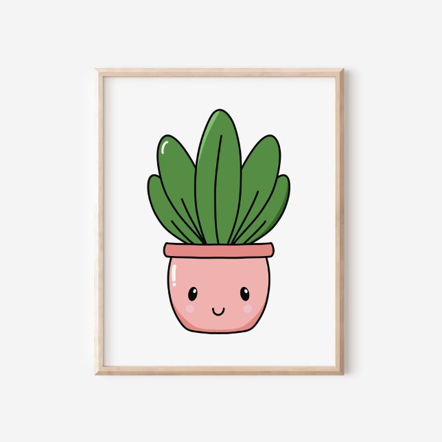 Affiche Kawaii Poted Plante Art (Créateur téléchargé)