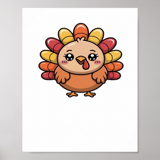 Affiche kawaii thanksgiving turkey Classic T-shirt_1 (Devant)