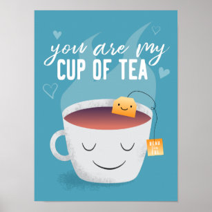 Affiche Kawaii You Are My Cup Tea Kitchen Art