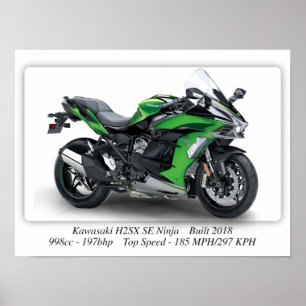 Affiche Kawasaki H2SX SE Ninja Moto - A3