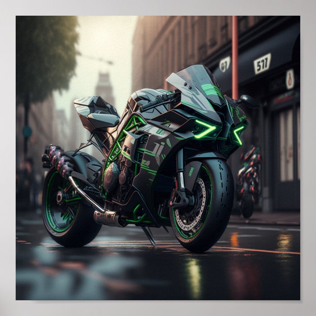 Affiche Kawasaki Ninja H2R (Devant)