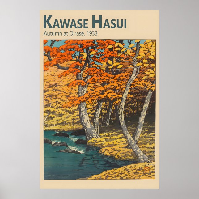 Affiche Kawase Hasui - Autumn at Oirase - Japanese (Devant)