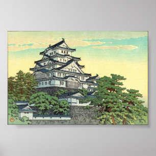 Affiche Kawase Hasui Lignes de transport pacifique Château