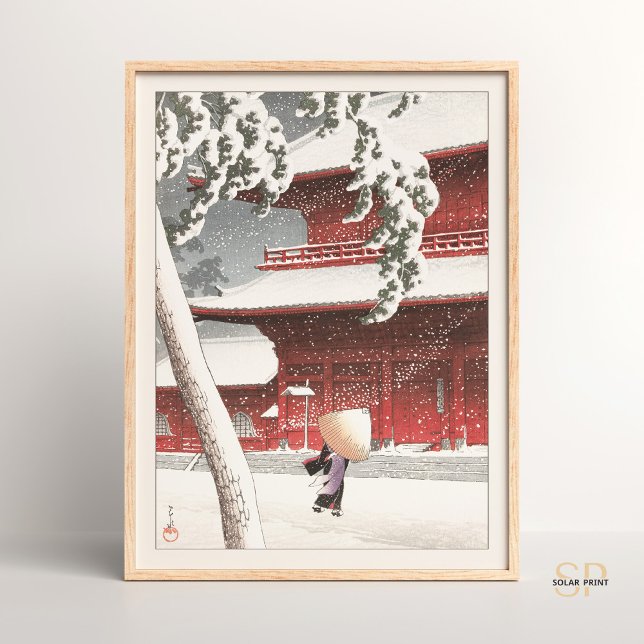 Affiche Kawase Hasui Zojo Sanctuaire à Shiba Art Japonais (Créateur téléchargé)