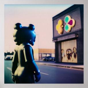 AFFICHE KAWS SUR LA ROUTE