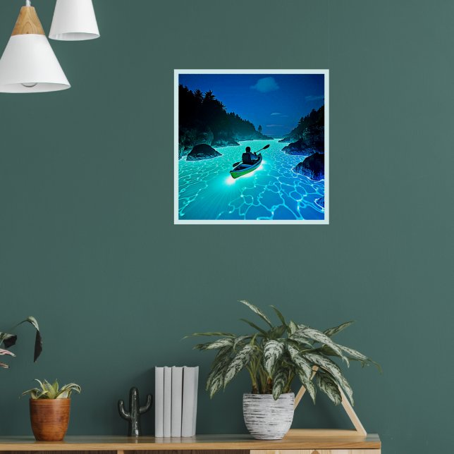 Affiche Kayak dans la conception de l'eau brillante (Salon 1)