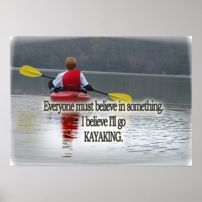 AFFICHE KAYAKING MOTTO / CITER L'IMPRESSION CADRE (Devant)