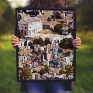 Affiche Kayakoy Fethiye Ville désertée Art géométrique