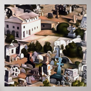 Affiche Kayakoy Fethiye Ville désertée Art géométrique