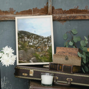 Affiche Kayakoy Hébergement grec historique Maisons artist