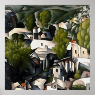Affiche Kayakoy Village Greek Houses Abstract Art