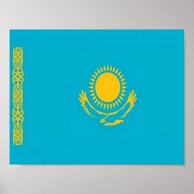 Affiche Kazakhstan - Drapeau - (Devant)