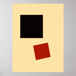 Affiche Kazimir Malevich Carré noir Carré rouge (1915)
