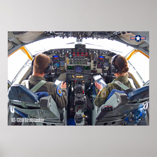 AFFICHE KC-135R STRATOTANKER COCKPIT (Devant)